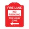 Signmission Fire Lane Tow-Away Zone W/ Left Arrow, Red & White Aluminum Sign, 18" x 24", RW-1824-23978 A-DES-RW-1824-23978 - alternate 1